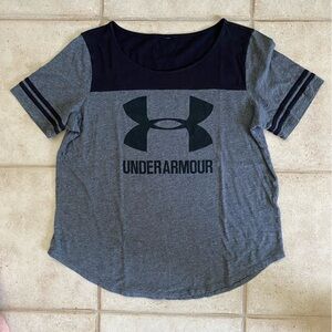 Under Armour Gray and Black Short Sleeve Tee